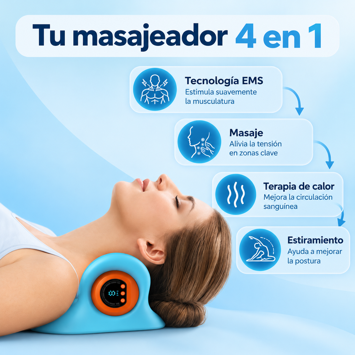 CerviCalm™ Masajeador de cuello 4 en 1