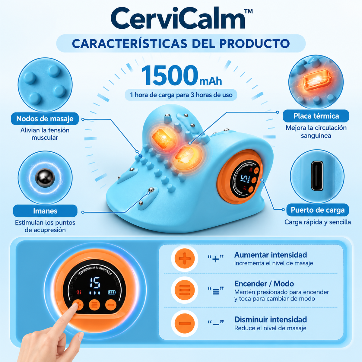 CerviCalm™ Masajeador de cuello 4 en 1