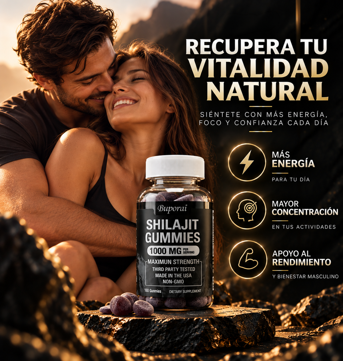 Shilajit Gummies™ Recupera tu vitalidad masculina