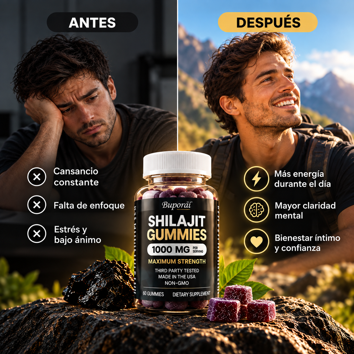 Shilajit Gummies™ Recupera tu vitalidad masculina
