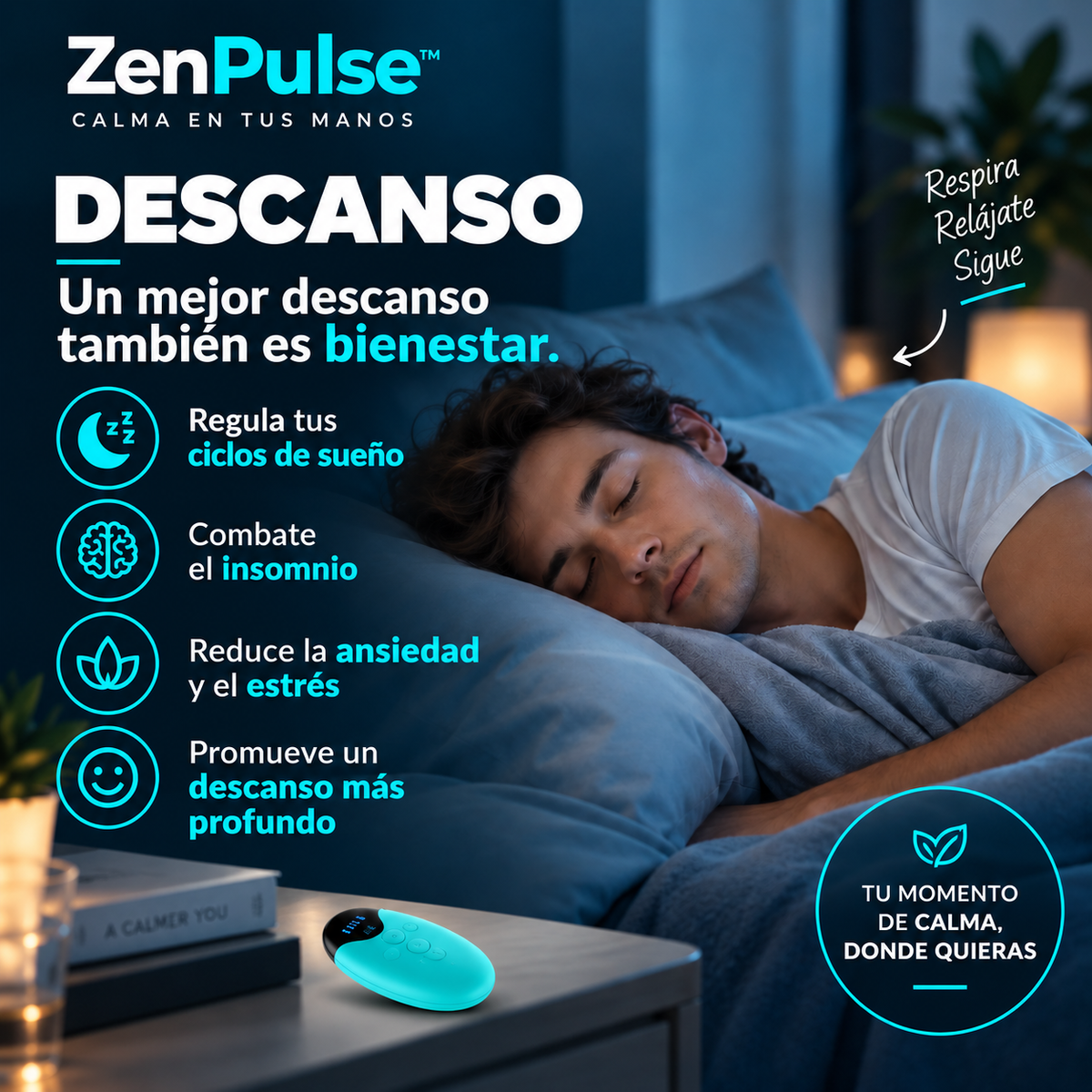 ZenPulse™ dispositivo de relajación portátil