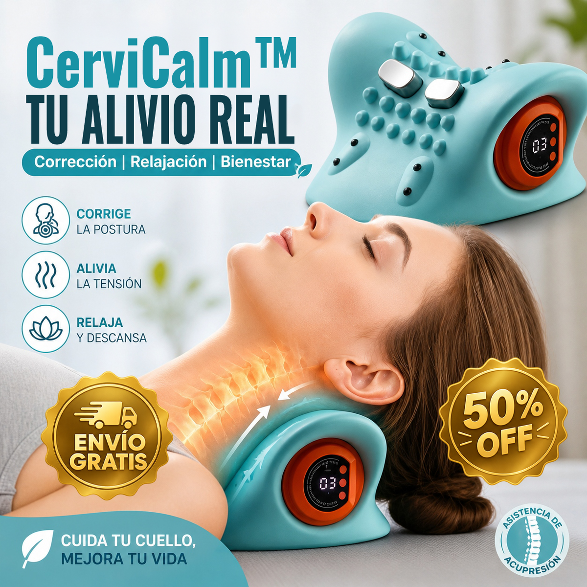 CerviCalm™ Masajeador de cuello 4 en 1
