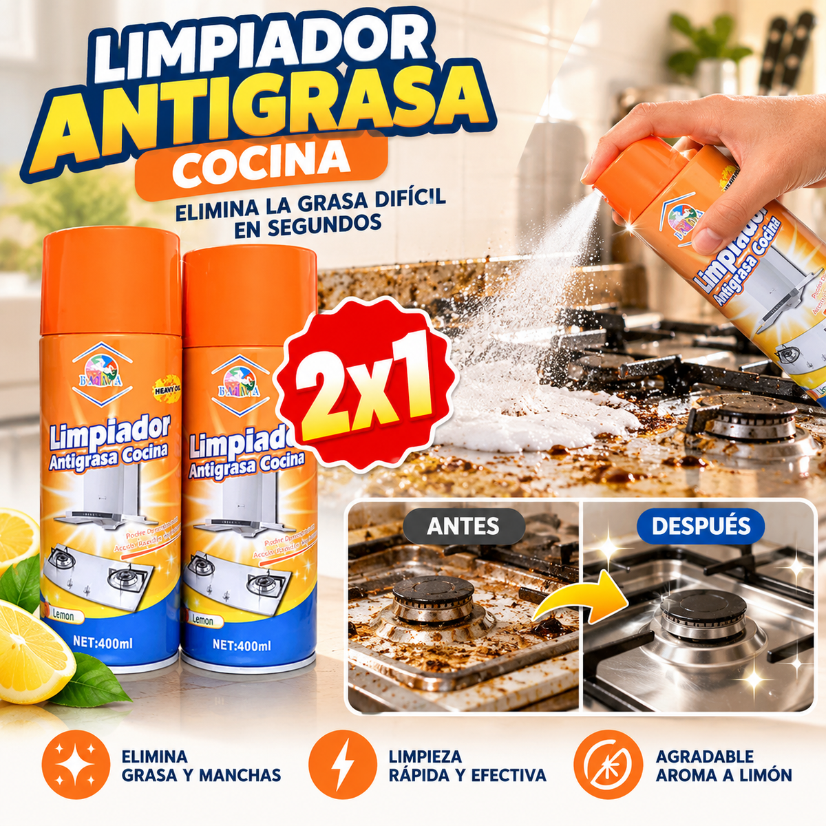 GrasaStop™ ¡Adiós a la grasa difícil, hola a la limpieza fácil!